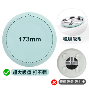 Plato Infantil de Acero Inoxidable con Succión de Silicona Antideslizante, Juego de Alimentación de Tres Compartimentos para Niños de 1-2 Años - Product Image 2