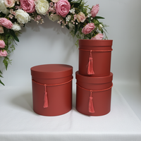 Aierflorist – Lot de 3 supports cylindriques portables pour fleuriste, avec laminage mat et gaufrage, design moderne et luxueux, écologique, pour événements