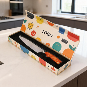 Boîte cadeau personnalisée réutilisable en carton imperméable avec fermeture magnétique en satin et gaufrage pour couteaux <span class=keywords><strong>de</strong></span> chef - Product Image 3