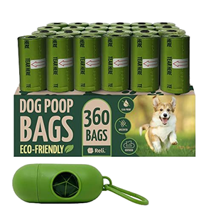 Bolsa para excrementos de perro compostable con logotipo personalizado, biodegradable, para eliminación de residuos de mascotas, sostenible, EN 13432, hecha de plástico PBAT PLA a base de almidón de maíz - Product Image 1