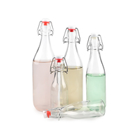 Bouteilles de vinaigre rondes en verre avec couvercle à bascule, 250 ml, 500 ml, 16 oz, 1000 ml, 32 oz