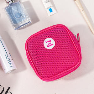 Trousse de maquillage Beilian, légère, pour voyage, taille moyenne, violette, avec fermeture éclair - Product Image 5