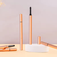 Nouveauté : Emballage en plastique vide pour crayon à sourcils doré fin, logo personnalisé, crayon à sourcils et tube de poudre à sourcils