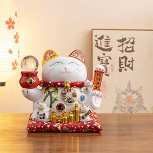 Vente en gros de chat porte-bonheur de style japonais Maneki Neko Statue de chat porte-bonheur en céramique émaillée Décoration intérieure pour la fête du printemps - Product Image 4