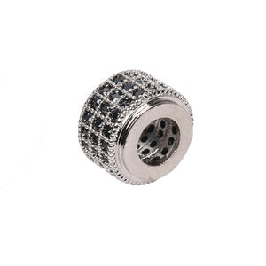 Фурнитура для изготовления ювелирных изделий своими руками, латунные циркониевые Стразы, большое отверстие, круглые бусины-разделители - Product Image 5