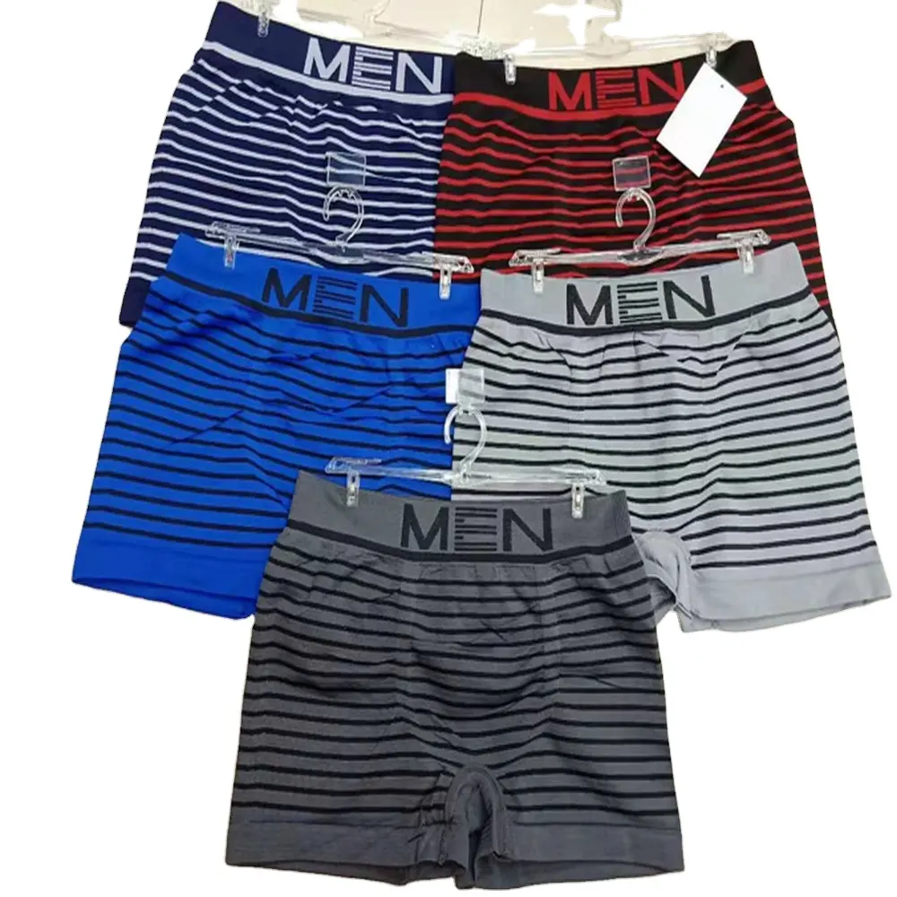 HXK047 celana dalam Boxer pria, celana dalam Boxer dengan warna panjang satu ukuran, Model dolar 0.48