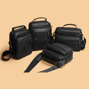 Borsa in pelle da uomo in vera pelle con borsa quadrata in stile Business - Product Image 1