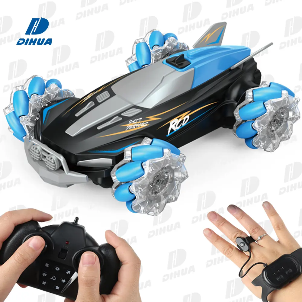 Coche de juguete acrobático con gestos de aire para niños, coche de juguete de 2,4G con Control remoto, rotación de 360 grados, con luz de música
