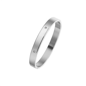 Hiphop Luxury Crystal Diamond Blank <b>Bangle</b> <b>Bracelets</b> Stainless Steel Rose Gold Plated Jewelry Couple <b>Bracelet</b> - Product Image 3
