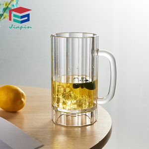 650ml Bar Pub Handle Mug Stripe Clear High Quality <strong>Beer</strong> Mug <strong>Glass</strong> 22oz Clear Plastic <strong>Beer</strong> <strong>Stein</strong> - Product Image 4