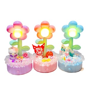 Kuromi Cinnamoroll My Melody Flower Night <b>Light</b> Plastic Led Tap Control Battery Operated Multicolored Round Design For Kids - Product Image 4