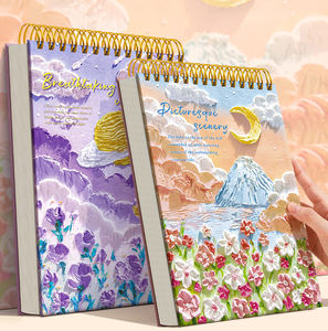 Carnet de dessin A4 à couverture rigide 3 mm, imprimé floral, épaissi 160 g, pages vierges, lignes perforées, carnet de croquis 8K, carnet de gribouillage 16K, reliure spirale - Product Image 1