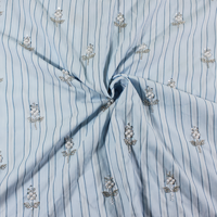 Tissu brodé à rayures en polyester-coton, orné de perles et de sequins, motif floral scintillant, idéal pour les chaussures de mariage et la mode féminine – Collection 2026 à succès