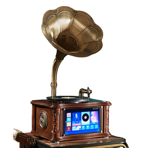 Altavoz de aleación de aluminio antiguo, reproductor de Gramófono de madera, el estilo más nuevo para transmisor HDMI, decoración del hogar, accesorios de <span class=keywords><strong>Audio</strong></span> y vídeo - Product Image 5