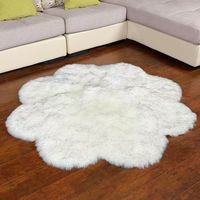 Offre Spéciale luxe doux fausse laine tapis en peluche canapé ensemble chambre chevet coussin de sol coussin de siège