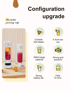 2026 Hochleistungs-wiederauf ladbarer 50-W-Entsafter Mini-Mixer Tragbarer Mixer Elektrischer Smoothies-Entsafter-Becher und manueller Protein-<span class=keywords><strong>Shaker</strong></span> - Product Image 5
