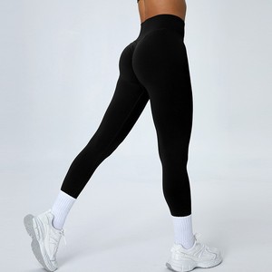 Mujeres Activewear Elástico Deporte Fitness Gimnasio Sin Costuras Cintura Alta Yoga Pantalones Leggings <span class=keywords><strong>De</strong></span> Gimnasio Pour Femmes Leggings - Product Image 6