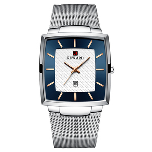 Curren-montre à quartz de luxe pour <span class=keywords><strong>homme</strong></span>, chronographe, maille fine, carrée, personnalisée, OEM, bon marché, bleu et rose, horloge, idée <span class=keywords><strong>cadeau</strong></span> d'affaires - Product Image 5