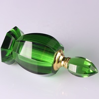 Flacons de parfum Oud en cristal vert de luxe avec bâtonnet en verre