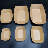 Barquette en papier kraft compostable, anti-fuite, compatible micro-ondes, emballage personnalisé avec logo