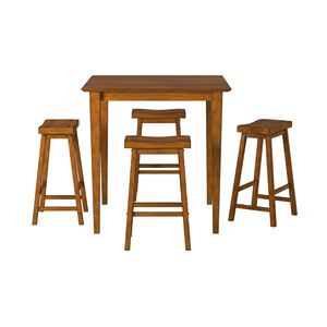 DB 29 pouces Bar Hauteur En Bois Massif Chêne Tabourets 2pc Casual Salle À Manger Selle Siège Ensemble Fer/Métal pour Home Club Salle À Manger Meubles - Product Image 5