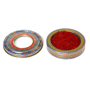 5g Saffraan Blikken Geschenkverpakking Groothandel Blauw Design Saffraan Metalen Blikken Doos Met PVC Transparant Venster - Product Image 5