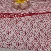 Tissu en maille de nylon respirant rouge 25 g/m² léger 1 mm 100 % nylon pour robes de soirée et robes à paillettes, tissu tulle, tissu dentelle