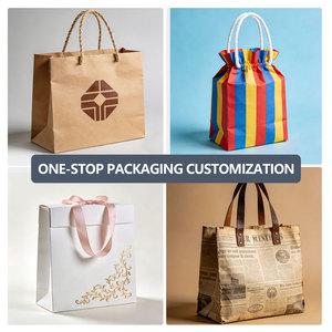 Op maat gemaakte gelamineerde witte/bruine recyclebare vochtbestendige herbruikbare luxe kraft papieren tassen voor supermarkt, boodschappen en afhaalmaaltijden - Product Image 6