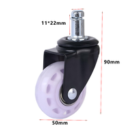 Roue pivotante universelle réglable en acier inoxydable de 2 pouces avec roulement à billes, capacité de charge 30-40 kg, pour maison et bureau contemporains