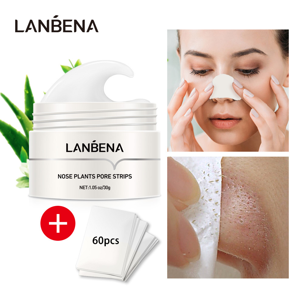 LANBENA Plants Pore Nose Strips for All Skin Types - Blackhead Remover,  Hydrating, and Moisturizing Acne Treatment (30g)