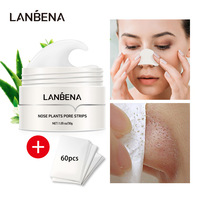 LANBENA plantes, bandes de nez pour les pores, aspiration des points noirs, élimination de l'acné, hydratant, larmes et traction, Patch Nasal