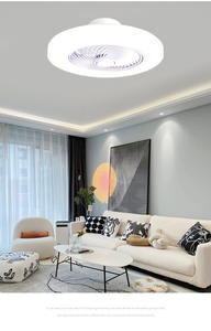 Lámpara de ventilador de techo eléctrica moderna y sencilla para dormitorio y comedor, lámpara de araña integrada con fuente de luz LED silenciosa de Sunday Gauge - Product Image 6