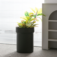 Vente en gros de jardinières cylindriques minimalistes en béton blanc cassé avec un large col pour une décoration moderne de la maison