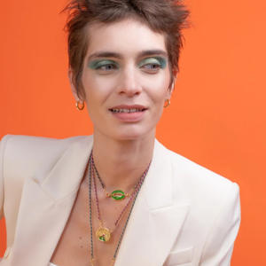 Hete Verkoop 18K Vergulde Email Regenboog Plaat <span class=keywords><strong>Tarot</strong></span> Cactus Ketting Voor Vrouw - Product Image 3