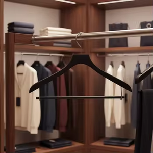 도매 맞춤형 로고 나무 옷걸이 의류 매장용 저 MOQ 샘플 무료 거실용 - Product Image 2