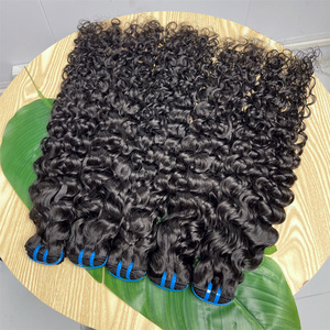 Extensiones de cabello crudo de aspecto Natural Premium, paquetes de cabello humano negro con ondas de agua para uso en salón, estilos de cabello <span class=keywords><strong>rizado</strong></span> de larga duración - Product Image 1