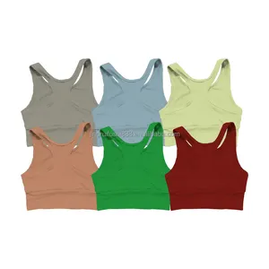 Tùy chỉnh OEM đa màu sắc đồng bằng in giản dị Yoga Tank Top thể thao cho bé gái giản dị thể thao hàng đầu