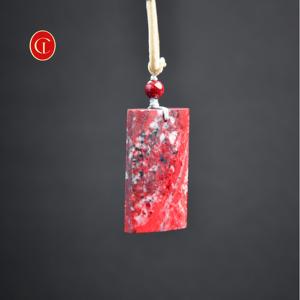 प्राकृतिक लाल सिन्बर पत्थर क्रिस्टल शांति पेंडेंट हार-कच्चे मैट्रिक्स उपचार पत्थर संरक्षण एमुलेट - Product Image 4