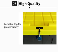 Boîte de rangement en plastique de 27 gallons (100 L), boîte de rangement robuste, verrouillable, empilable, conteneur extérieur en plastique
