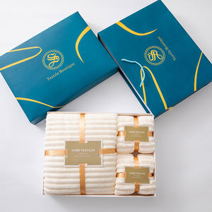 マイクロファイバーコーラルフリースギフトタオルバスタオル無地ロゴ入りスリーピースギフトボックスウェディング用またはビジネスフェイス用 - Product Image 6