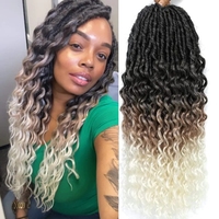 Vague Faux Col Crochet Tresse Cheveux Synthétique Dreadlocs Tressage Cheveux Extension Locs Dread Cheveux