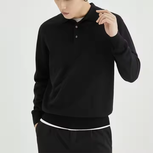<span class=keywords><strong>Polo</strong></span> de rugby de manga larga personalizado color sólido ajustado de punto elástico alto estilo casual <span class=keywords><strong>Polo</strong></span> <span class=keywords><strong>cuello</strong></span> de punto camiseta botones <span class=keywords><strong>polo</strong></span> - Product Image 5