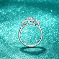 Bague en moissanite D-color 2 carats, argent sterling 925, taille brillant rond, certifiée GRA, moissanite VVS1, bague de promesse de mariage pour femme