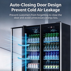 Refrigerador Comercial Vertical con Puerta de Vidrio para Exhibición de Bebidas, Enfriador de Bebidas Profesional para Hoteles, Restaurantes y Cafeterías - Product Image 3
