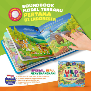 Tableau électronique imprimé personnalisé <span class=keywords><strong>Livre</strong></span> de son <span class=keywords><strong>Livre</strong></span> sonore Amazing <span class=keywords><strong>Wild</strong></span> Animals Sound Book - Product Image 1