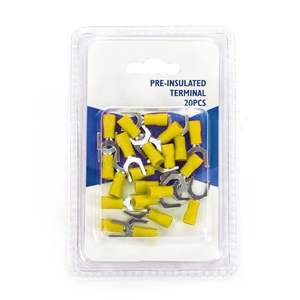 Terminale preisolato giallo SV1.25-4, 20 pz/blister, per connessioni elettriche sicure ed efficienti. - Product Image 1