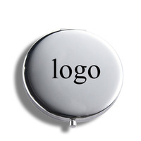 Miroirs compacts pliés ronds portables miroir de poche argent or rose composant pour cadeau de fête des mères de vacances personnalisé