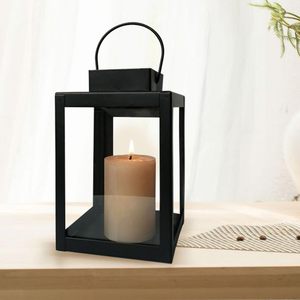 Lámpara de viento cuadrada de hierro forjado con diseño de vela, lámpara de viento navideña y candelabro, nuevo diseño, lámpara de mesa con efecto de danza de viento y fuego - Product Image 2