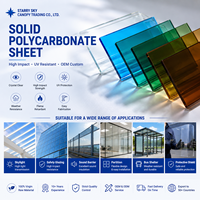 Plaque solide en polycarbonate 6 mm haute résistance pour toit ouvrant commercial, résistante aux UV, fabricant fournisseur
