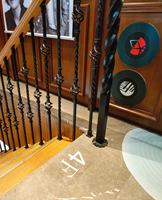 Balustre d'escalier en fer forgé moderne à double panier à torsion simple, durable, idéal pour les villas